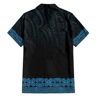 New Zealand Maori Kowhaiwhai Family Matching Short Sleeve Bodycon Dress and Hawaiian Shirt Kikorangi Maui and Mangopare LT9 - Polynesian Pride
