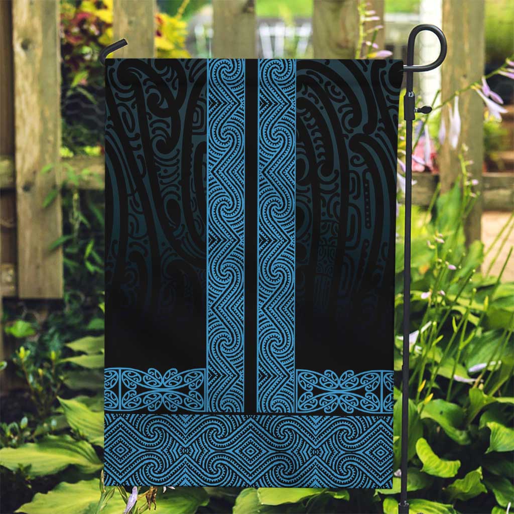New Zealand Maori Kowhaiwhai Garden Flag Kikorangi Maui and Mangopare LT9 Garden Flag Blue - Polynesian Pride