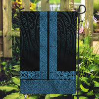 New Zealand Maori Kowhaiwhai Garden Flag Kikorangi Maui and Mangopare LT9 Garden Flag Blue - Polynesian Pride
