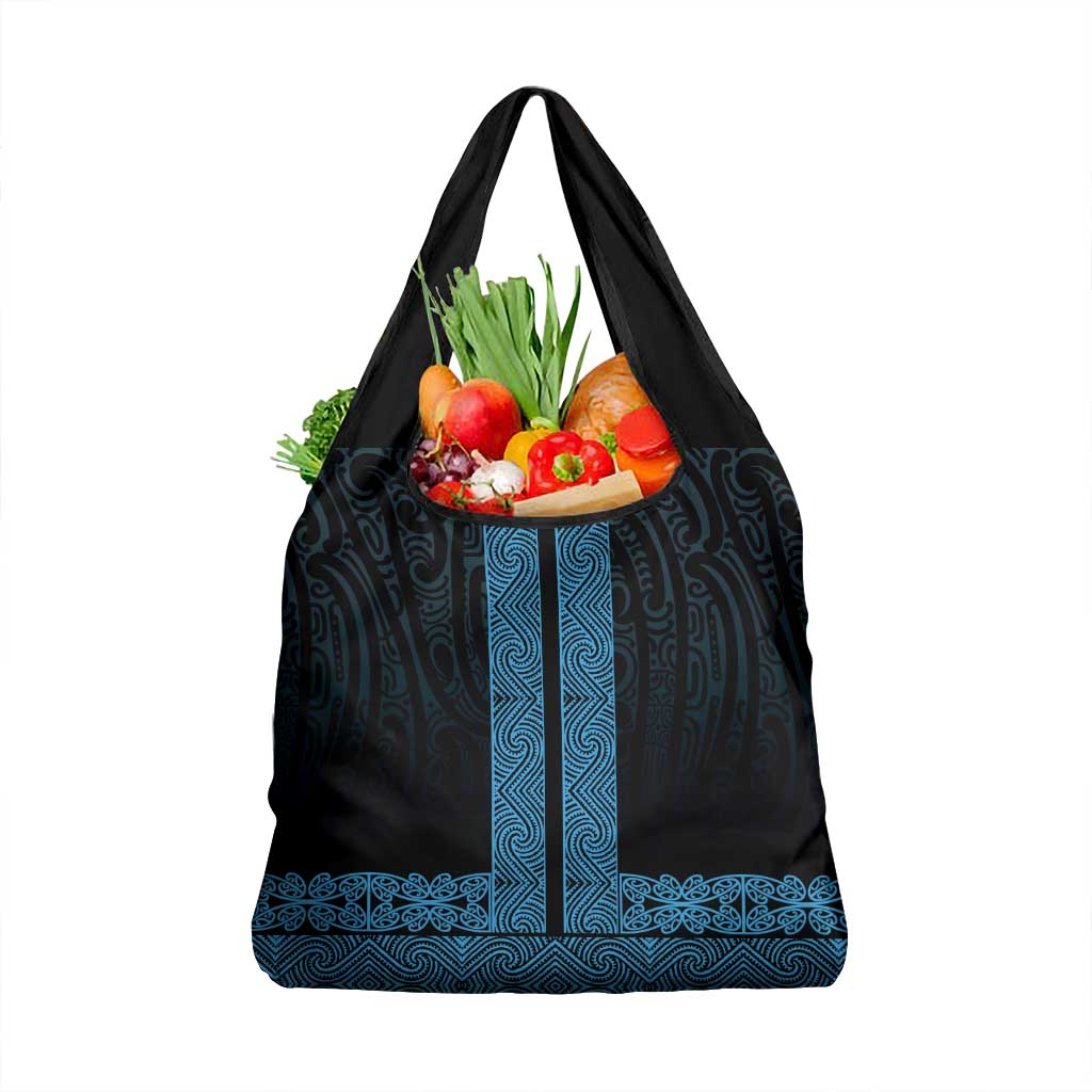 New Zealand Maori Kowhaiwhai Grocery Bag Kikorangi Maui and Mangopare