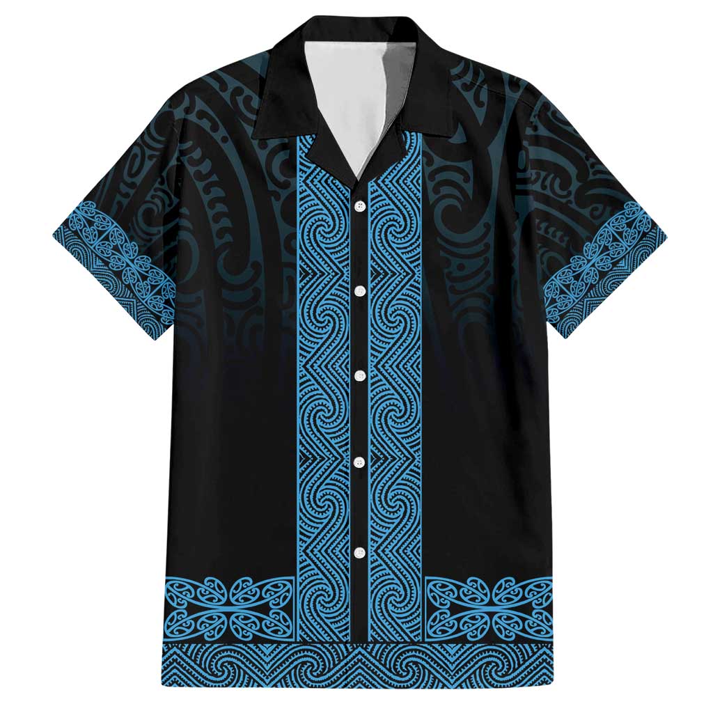New Zealand Maori Kowhaiwhai Hawaiian Shirt Kikorangi Maui and Mangopare