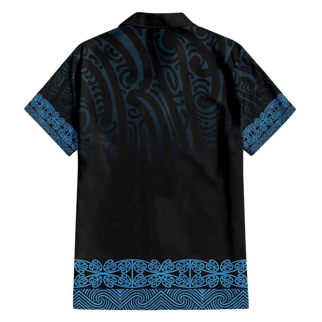 New Zealand Maori Kowhaiwhai Hawaiian Shirt Kikorangi Maui and Mangopare