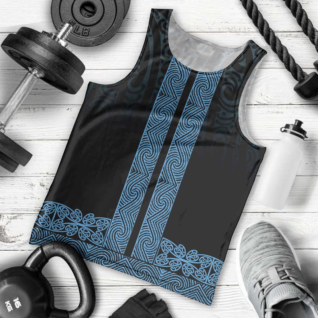 New Zealand Maori Kowhaiwhai Men Tank Top Kikorangi Maui and Mangopare LT9 - Polynesian Pride