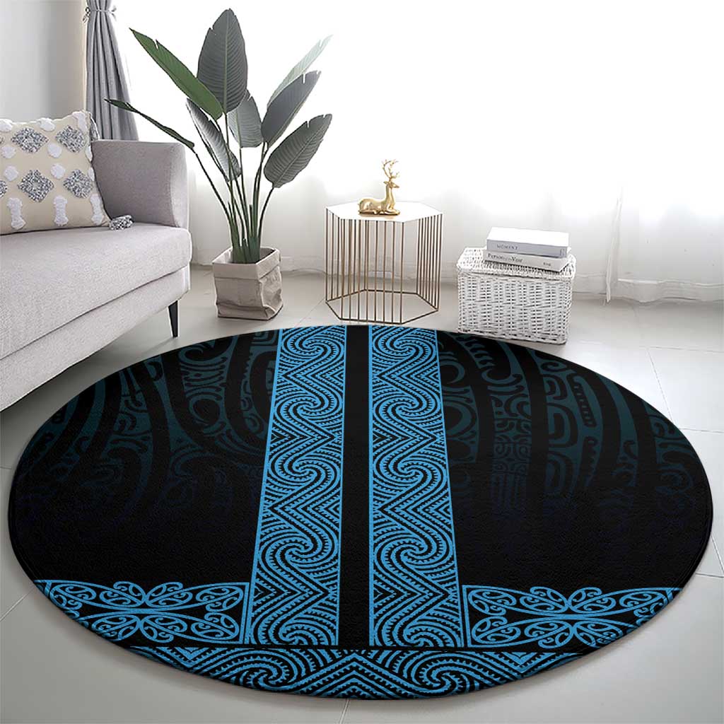 New Zealand Maori Kowhaiwhai Round Carpet Kikorangi Maui and Mangopare LT9 - Polynesian Pride