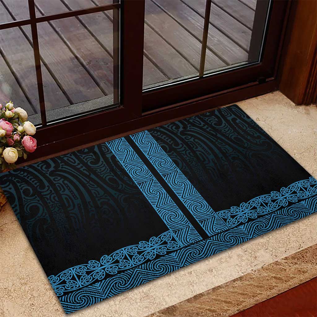New Zealand Maori Kowhaiwhai Rubber Doormat Kikorangi Maui and Mangopare LT9 - Polynesian Pride