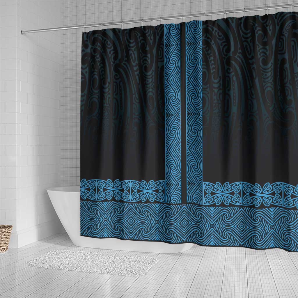 New Zealand Maori Kowhaiwhai Shower Curtain Kikorangi Maui and Mangopare LT9 - Polynesian Pride