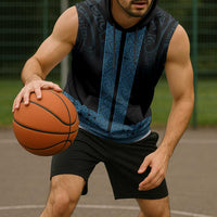 New Zealand Maori Kowhaiwhai Sleeveless Hoodie Kikorangi Maui and Mangopare - Polynesian Pride