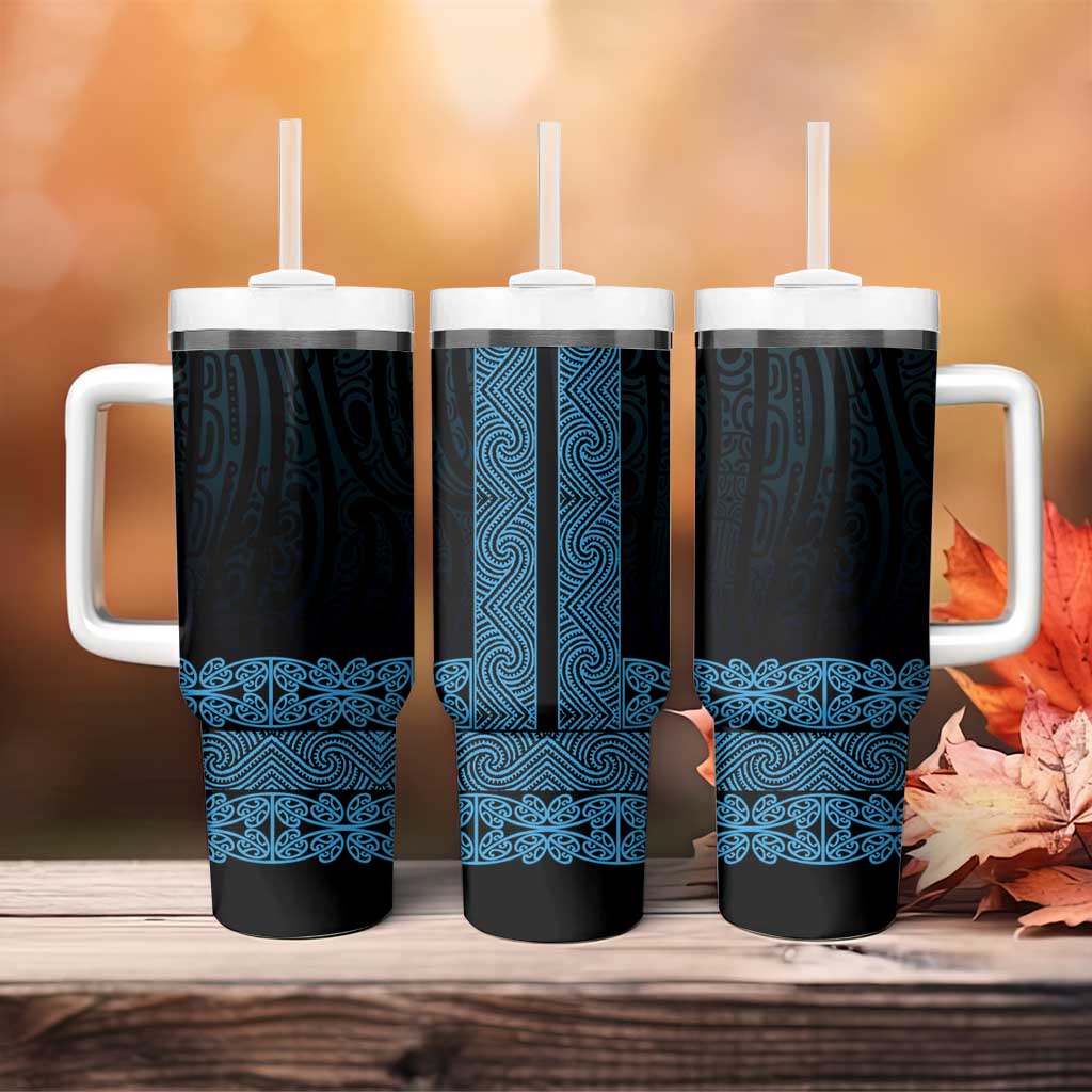 New Zealand Maori Kowhaiwhai Tumbler With Handle Kikorangi Maui and Mangopare