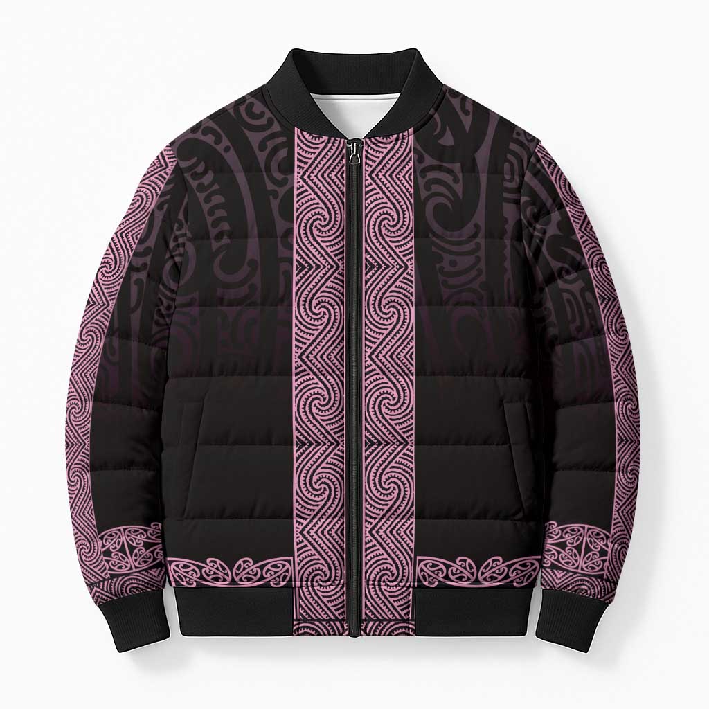 New Zealand Maori Kowhaiwhai Bomber Puffer Jacket Mawhero Maui and Mangopare - Polynesian Pride
