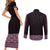 New Zealand Maori Kowhaiwhai Couples Matching Short Sleeve Bodycon Dress and Long Sleeve Button Shirt Mawhero Maui and Mangopare