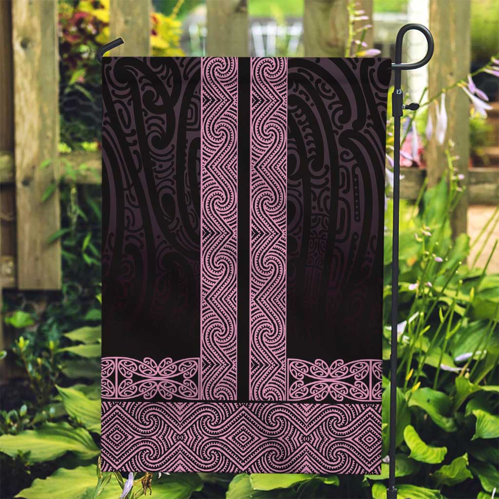 New Zealand Maori Kowhaiwhai Garden Flag Mawhero Maui and Mangopare LT9 Garden Flag Pink - Polynesian Pride