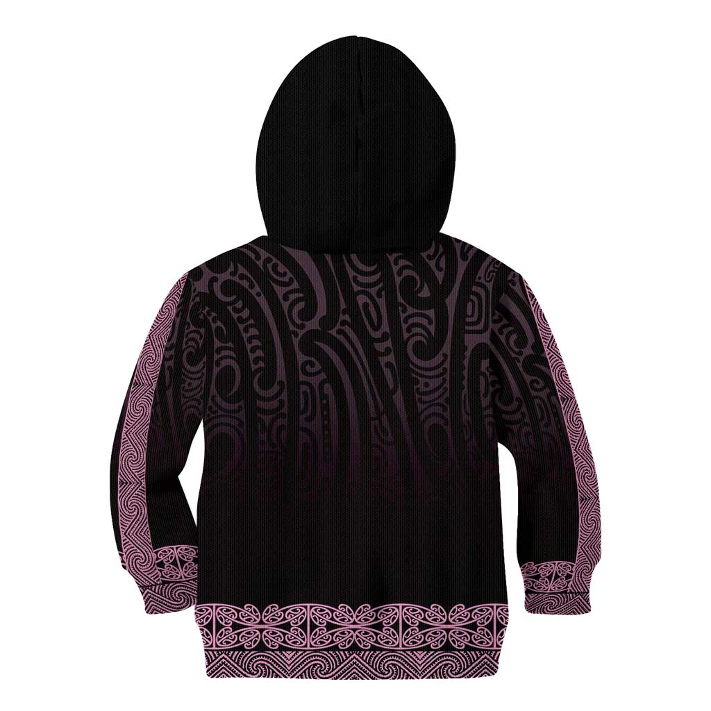 New Zealand Maori Kowhaiwhai Kid Hoodie Mawhero Maui and Mangopare