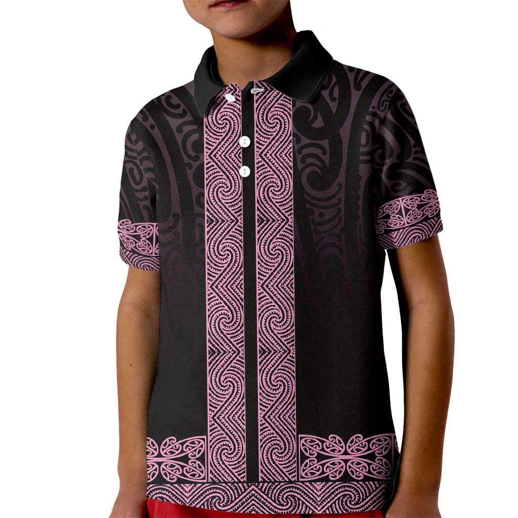 New Zealand Maori Kowhaiwhai Kid Polo Shirt Mawhero Maui and Mangopare LT9 Kid Pink - Polynesian Pride