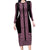 New Zealand Maori Kowhaiwhai Long Sleeve Bodycon Dress Mawhero Maui and Mangopare