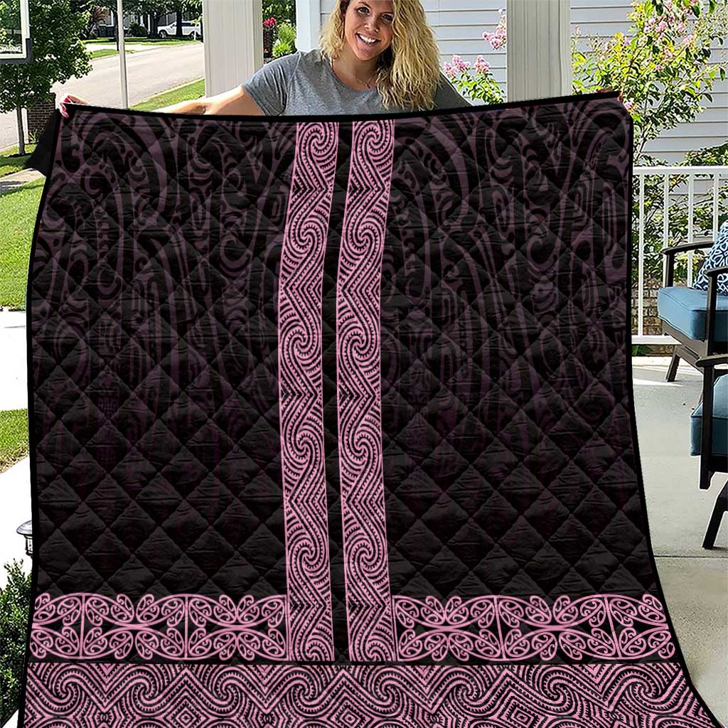 New Zealand Maori Kowhaiwhai Quilt Mawhero Maui and Mangopare LT9 Pink - Polynesian Pride