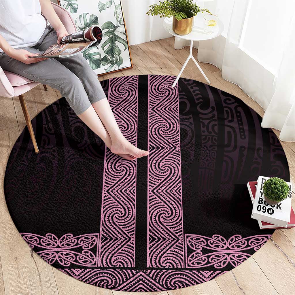 New Zealand Maori Kowhaiwhai Round Carpet Mawhero Maui and Mangopare LT9 - Polynesian Pride