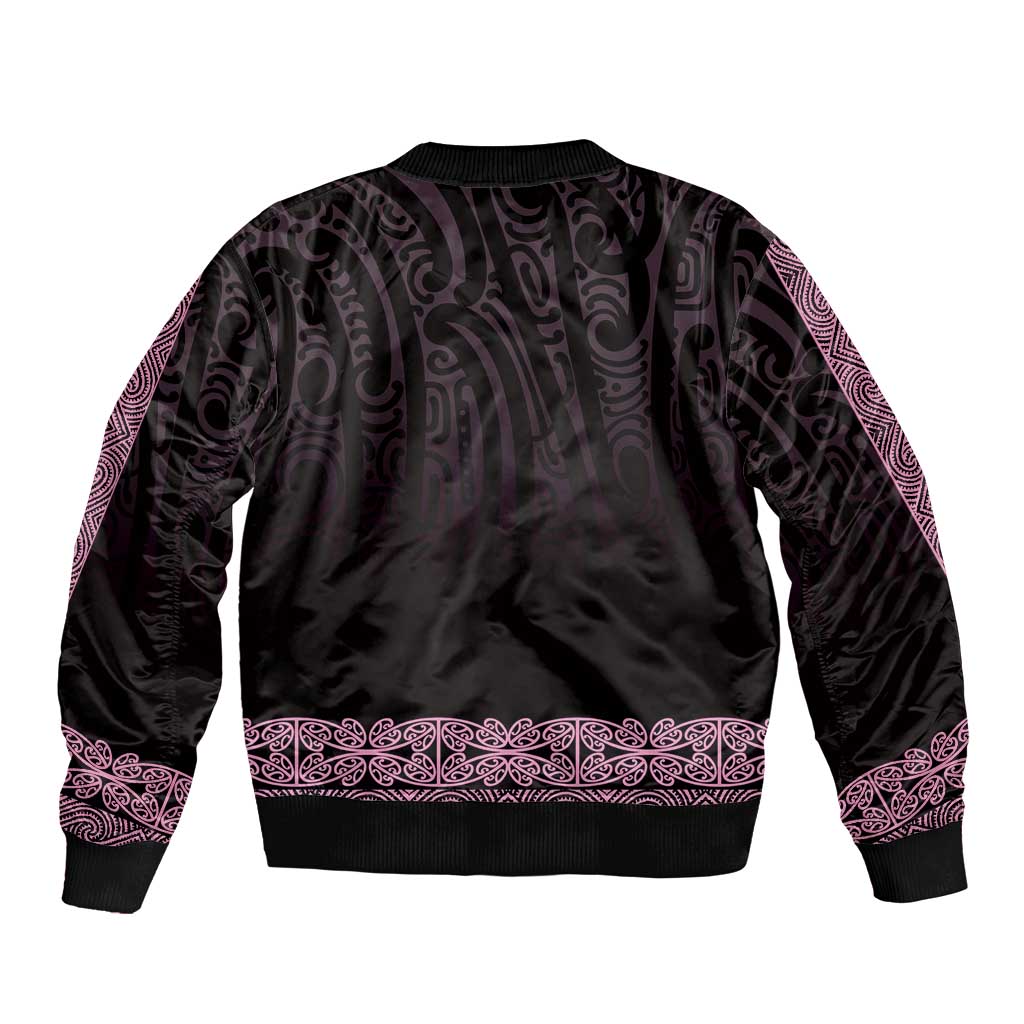 New Zealand Maori Kowhaiwhai Sleeve Zip Bomber Jacket Mawhero Maui and Mangopare LT9 - Polynesian Pride