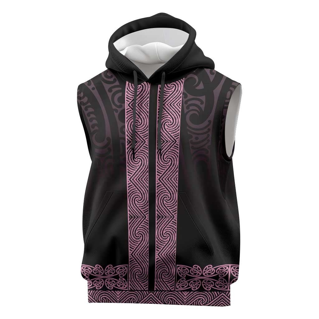New Zealand Maori Kowhaiwhai Sleeveless Hoodie Mawhero Maui and Mangopare - Polynesian Pride