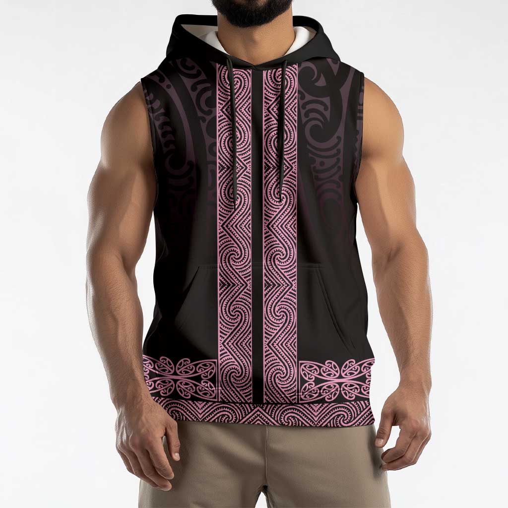 New Zealand Maori Kowhaiwhai Sleeveless Hoodie Mawhero Maui and Mangopare - Polynesian Pride