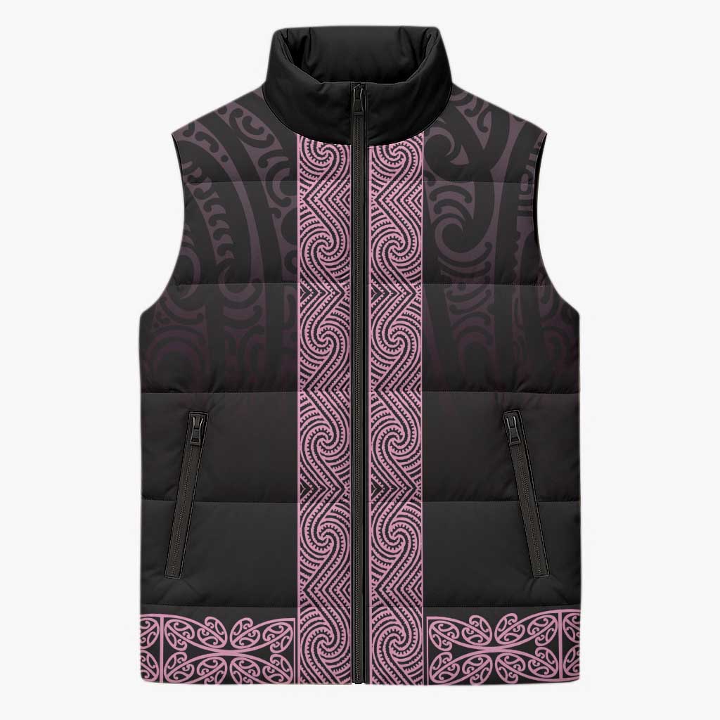 New Zealand Maori Kowhaiwhai Sleeveless Puffer Jacket Mawhero Maui and Mangopare - Polynesian Pride