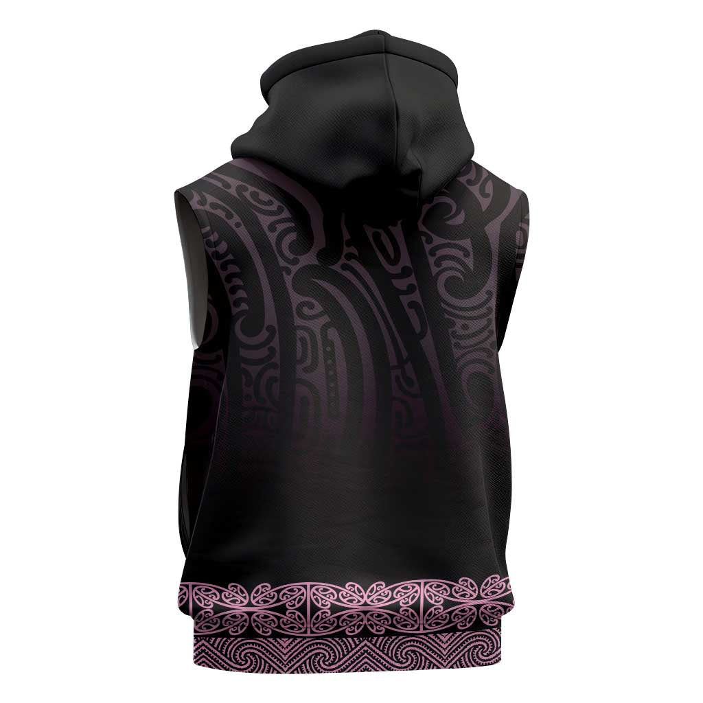 New Zealand Maori Kowhaiwhai Sleeveless Zip Hoodie Mawhero Maui and Mangopare - Polynesian Pride