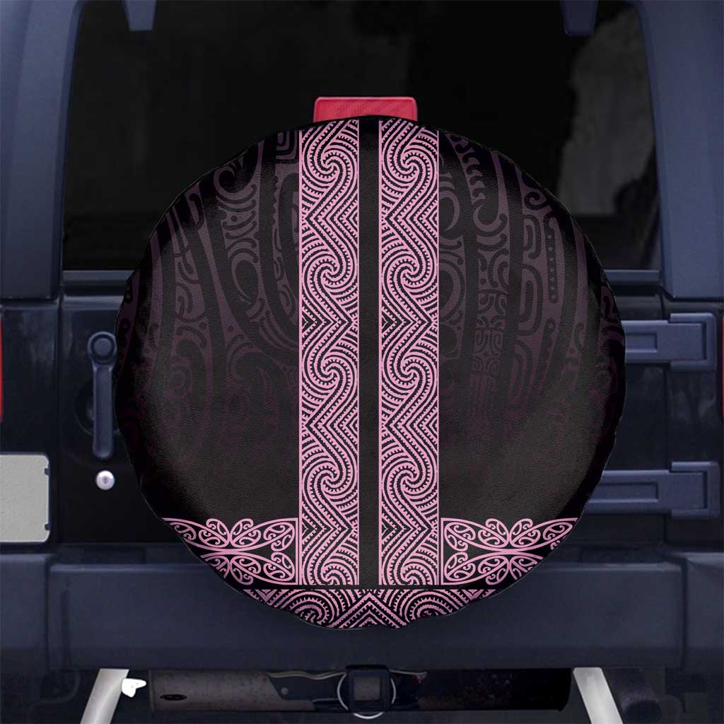 New Zealand Maori Kowhaiwhai Spare Tire Cover Mawhero Maui and Mangopare LT9 No hole Pink - Polynesian Pride