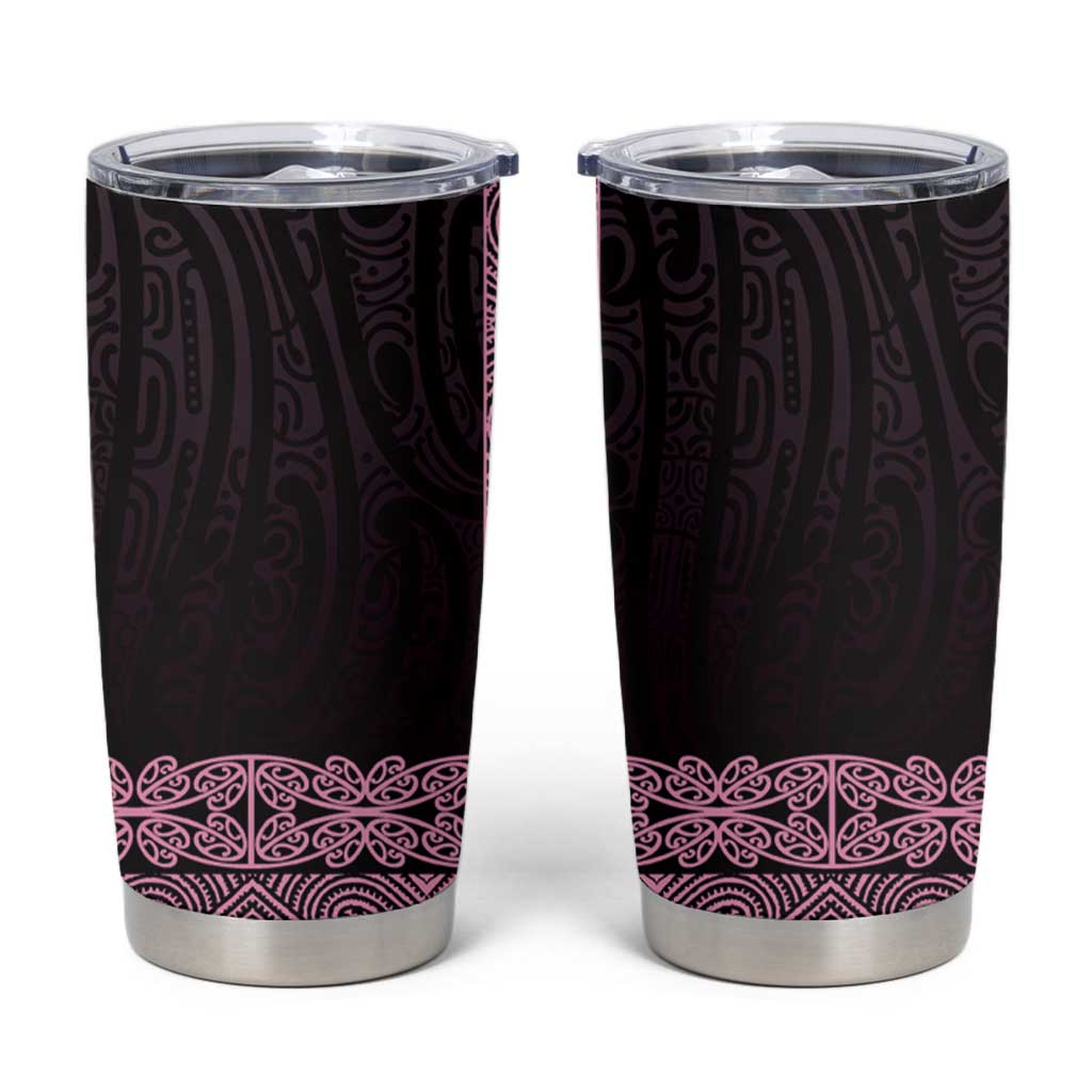 New Zealand Maori Kowhaiwhai Tumbler Cup Mawhero Maui and Mangopare LT9 Pink - Polynesian Pride