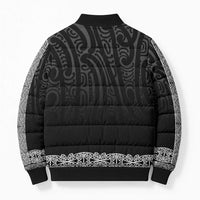 New Zealand Maori Kowhaiwhai Bomber Puffer Jacket Pango Maui and Mangopare - Polynesian Pride