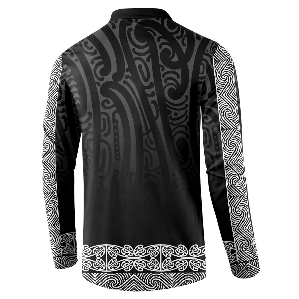 New Zealand Maori Kowhaiwhai Button Sweatshirt Pango Maui and Mangopare LT9 - Polynesian Pride