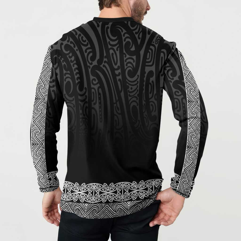 New Zealand Maori Kowhaiwhai Button Sweatshirt Pango Maui and Mangopare LT9 - Polynesian Pride