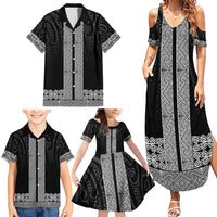 New Zealand Maori Kowhaiwhai Family Matching Summer Maxi Dress and Hawaiian Shirt Pango Maui and Mangopare LT9 - Polynesian Pride