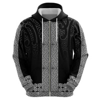 New Zealand Maori Kowhaiwhai Hoodie Pango Maui and Mangopare