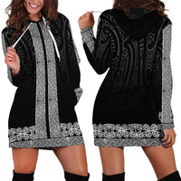 New Zealand Maori Kowhaiwhai Hoodie Dress Pango Maui and Mangopare