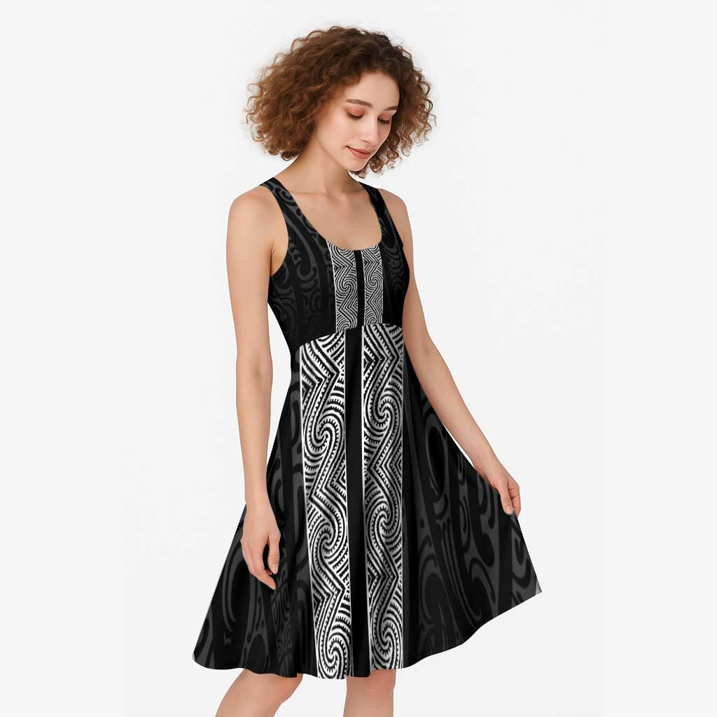 New Zealand Maori Kowhaiwhai Midi Dress Pango Maui and Mangopare - Polynesian Pride