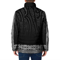 New Zealand Maori Kowhaiwhai Padded Jacket Pango Maui and Mangopare - Polynesian Pride