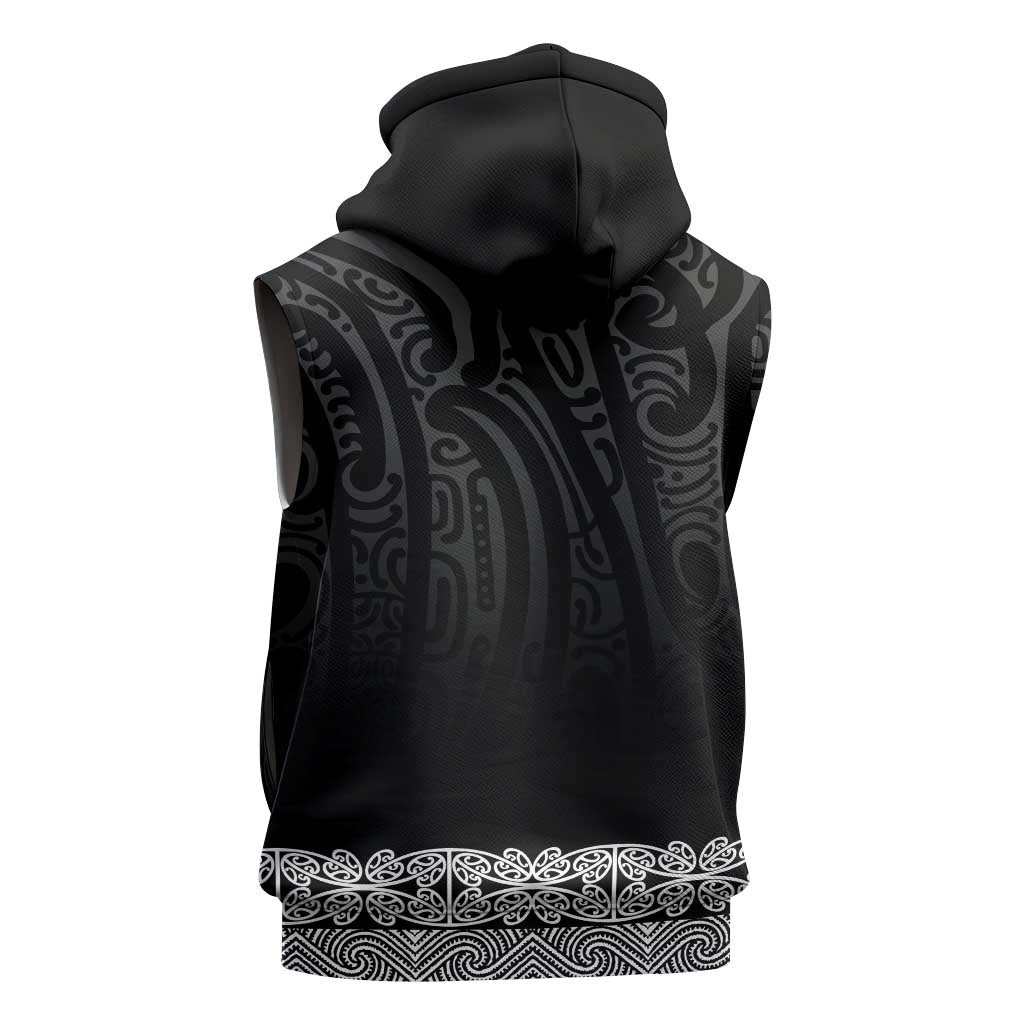 New Zealand Maori Kowhaiwhai Sleeveless Zip Hoodie Pango Maui and Mangopare - Polynesian Pride