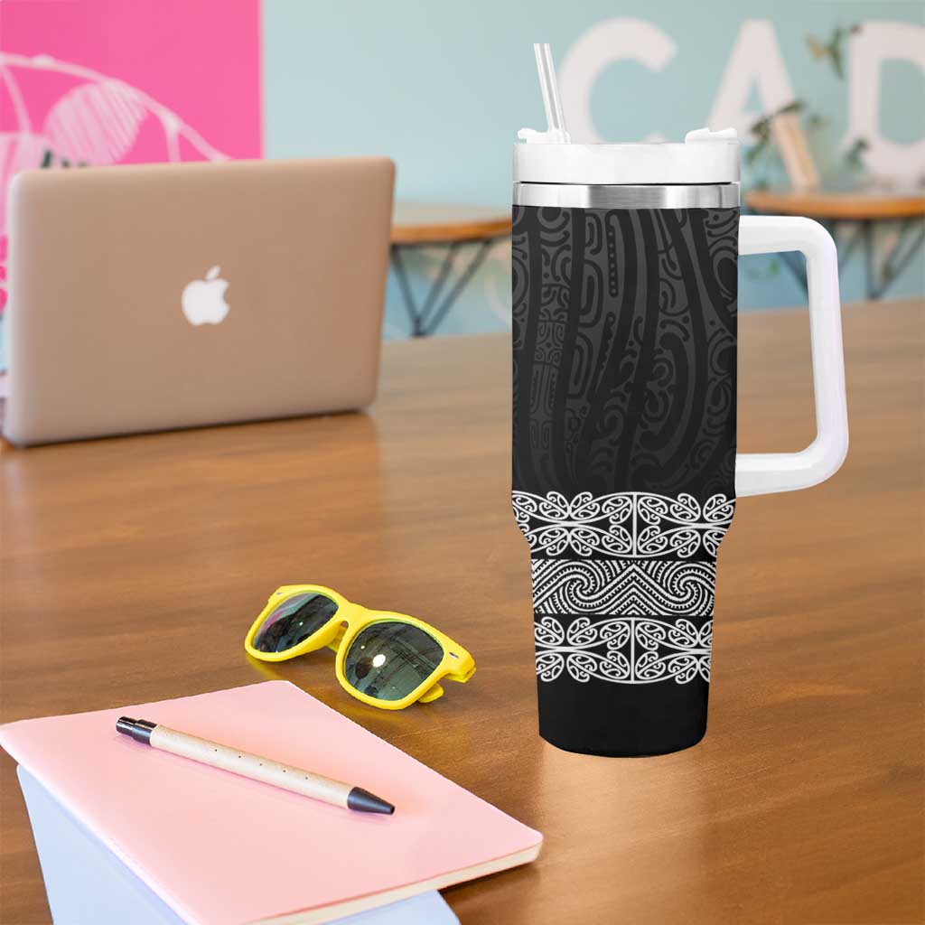 New Zealand Maori Kowhaiwhai Tumbler With Handle Pango Maui and Mangopare