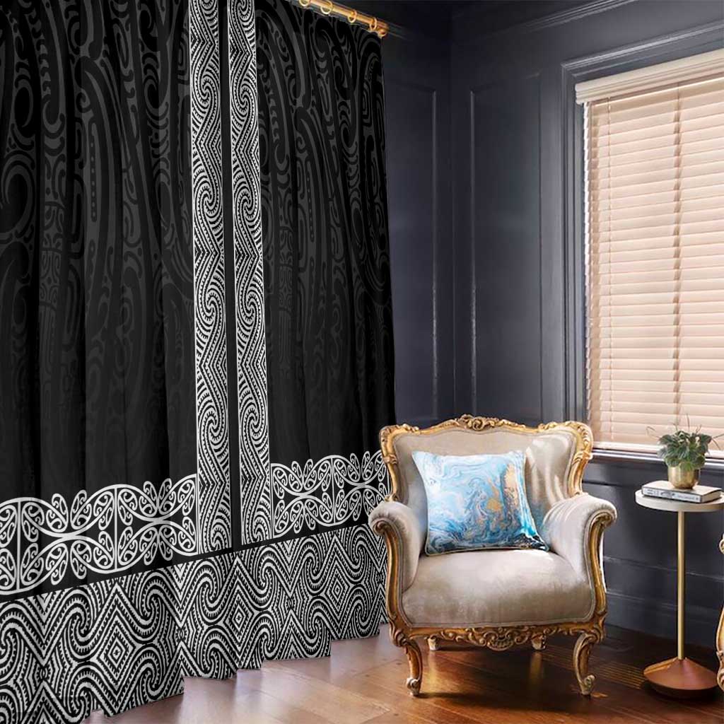 New Zealand Maori Kowhaiwhai Window Curtain Pango Maui and Mangopare