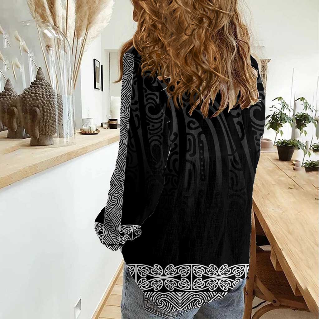 New Zealand Maori Kowhaiwhai Women Casual Shirt Pango Maui and Mangopare