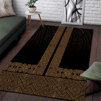 New Zealand Maori Kowhaiwhai Area Rug Parauri Maui and Mangopare
