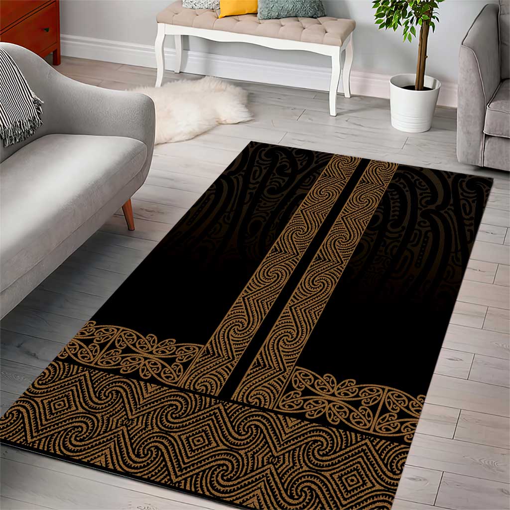 New Zealand Maori Kowhaiwhai Area Rug Parauri Maui and Mangopare