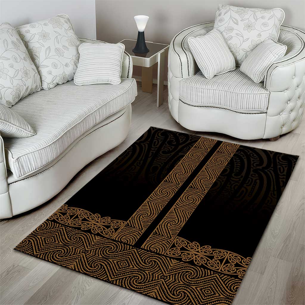New Zealand Maori Kowhaiwhai Area Rug Parauri Maui and Mangopare