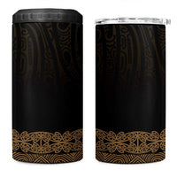 New Zealand Maori Kowhaiwhai 4 in 1 Can Cooler Tumbler Parauri Maui and Mangopare