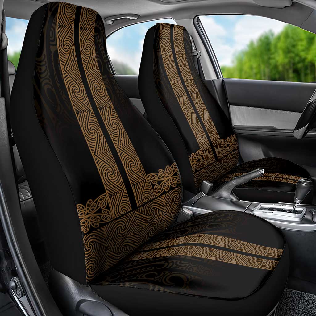 New Zealand Maori Kowhaiwhai Car Seat Cover Parauri Maui and Mangopare