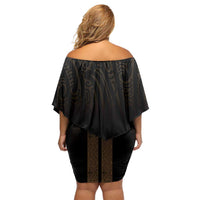 New Zealand Maori Kowhaiwhai Family Matching Off Shoulder Short Dress and Hawaiian Shirt Parauri Maui and Mangopare LT9 - Polynesian Pride