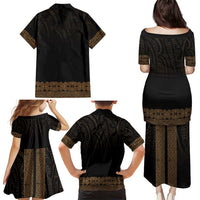 New Zealand Maori Kowhaiwhai Family Matching Puletasi and Hawaiian Shirt Parauri Maui and Mangopare LT9 - Polynesian Pride