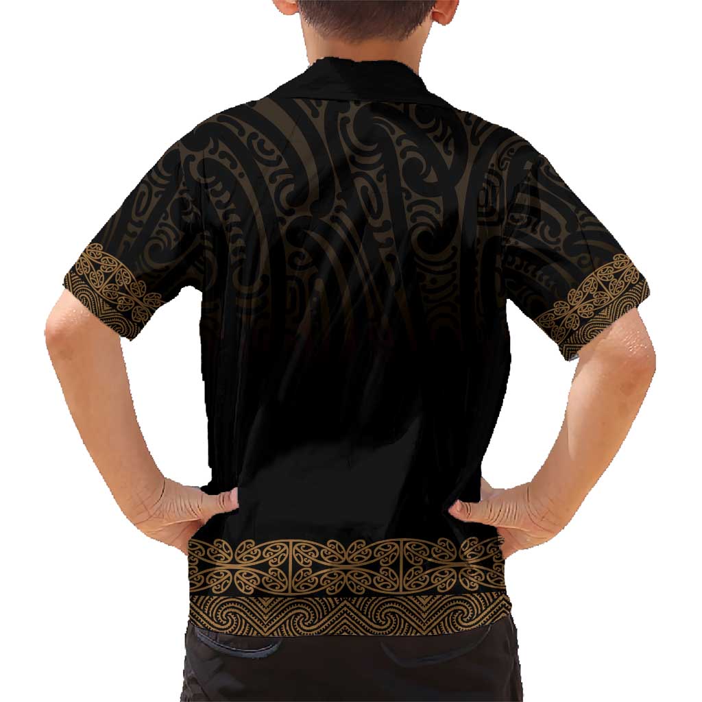 New Zealand Maori Kowhaiwhai Family Matching Short Sleeve Bodycon Dress and Hawaiian Shirt Parauri Maui and Mangopare LT9 - Polynesian Pride