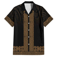 New Zealand Maori Kowhaiwhai Family Matching Short Sleeve Bodycon Dress and Hawaiian Shirt Parauri Maui and Mangopare LT9 Dad's Shirt - Short Sleeve Brown - Polynesian Pride