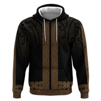 New Zealand Maori Kowhaiwhai Hoodie Parauri Maui and Mangopare
