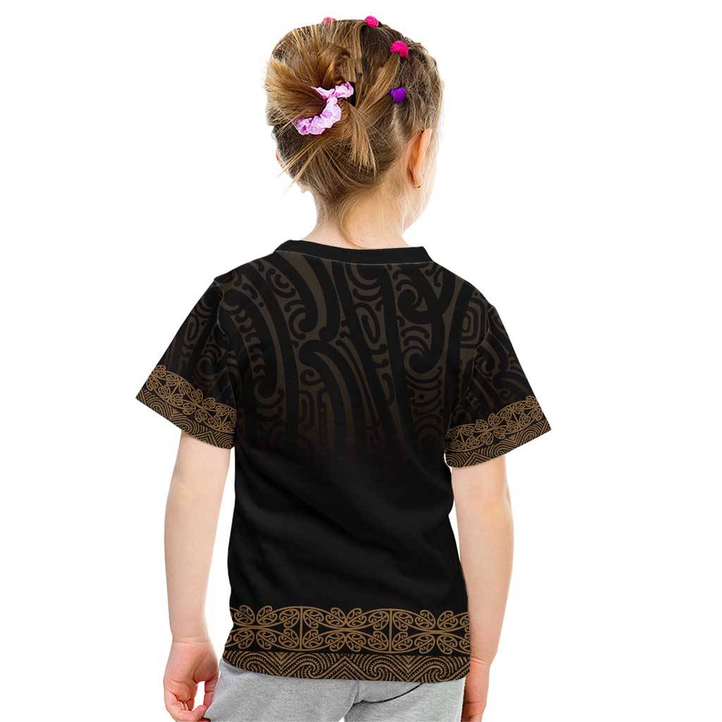 New Zealand Maori Kowhaiwhai Kid T Shirt Parauri Maui and Mangopare LT9 - Polynesian Pride